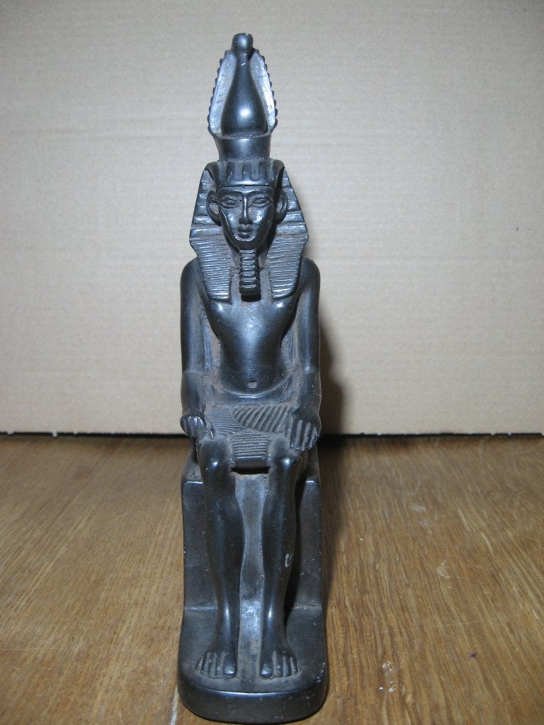 Egyptisch beeldje, 20 cm, Overige herkomsten, Beeld, Zwart