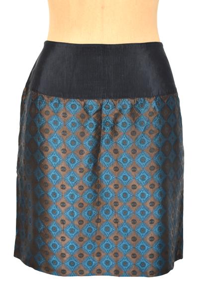 Reiss satijnen rok, bronze/teal rokje, Mt. M, Maat 38/40 (M), Reiss, Overige kleuren, Verzenden