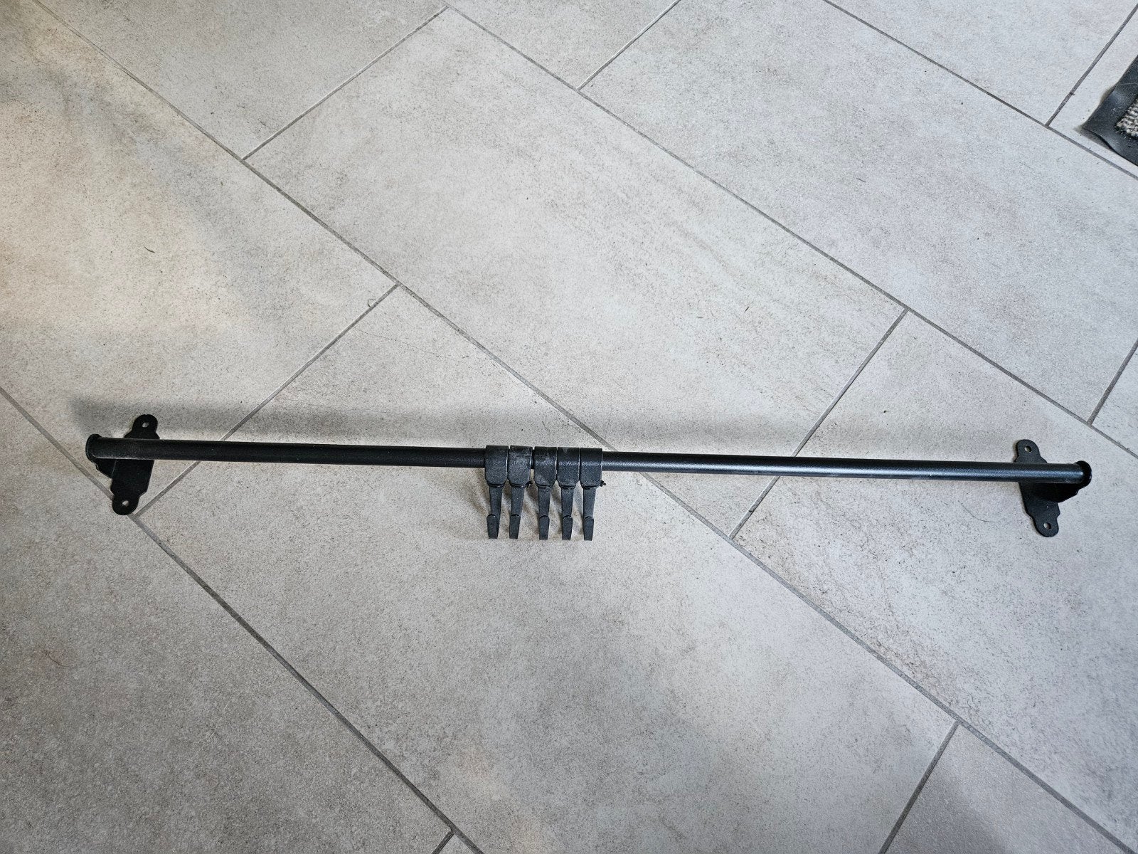 keukenrek zwart met 5 haken, Ophalen of Verzenden, Zwart, Metaal, Overige typen