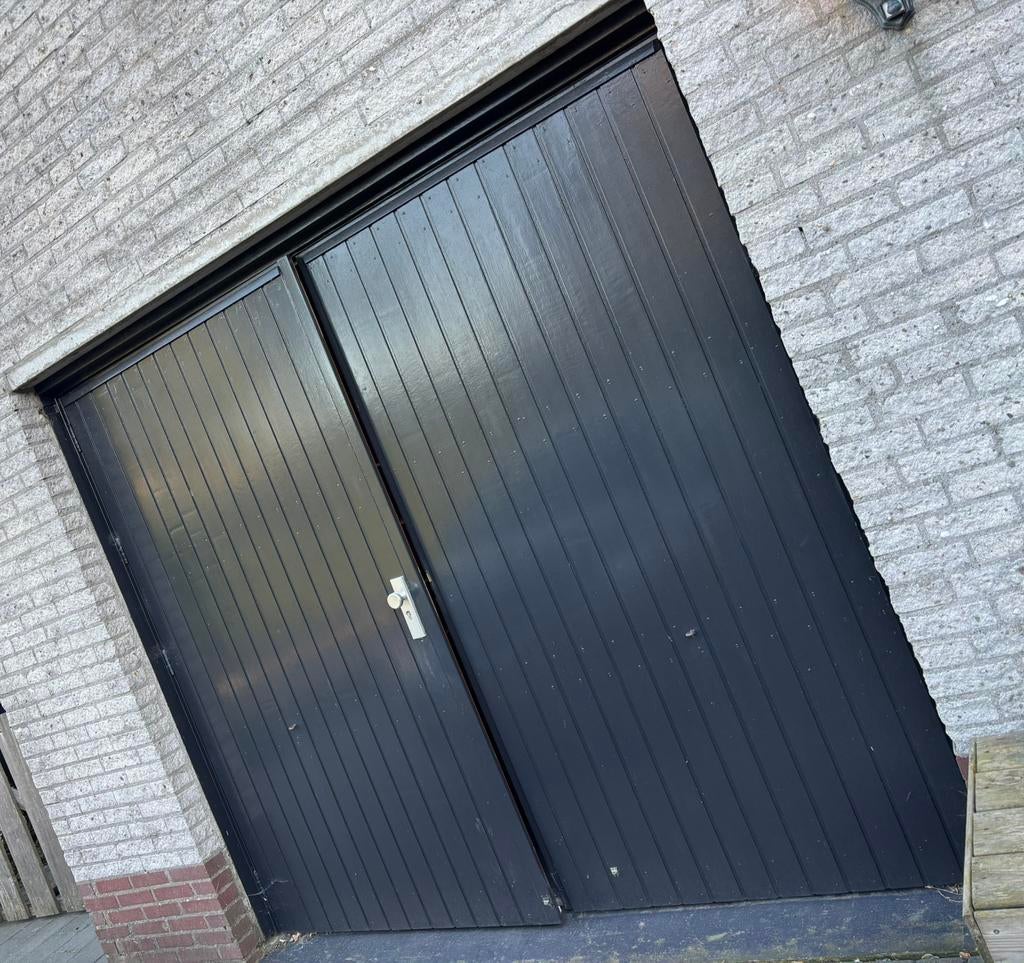 Openslaande garagedeuren zwaar eikenhout, Ophalen, Gebruikt, Garagedeur, Hout