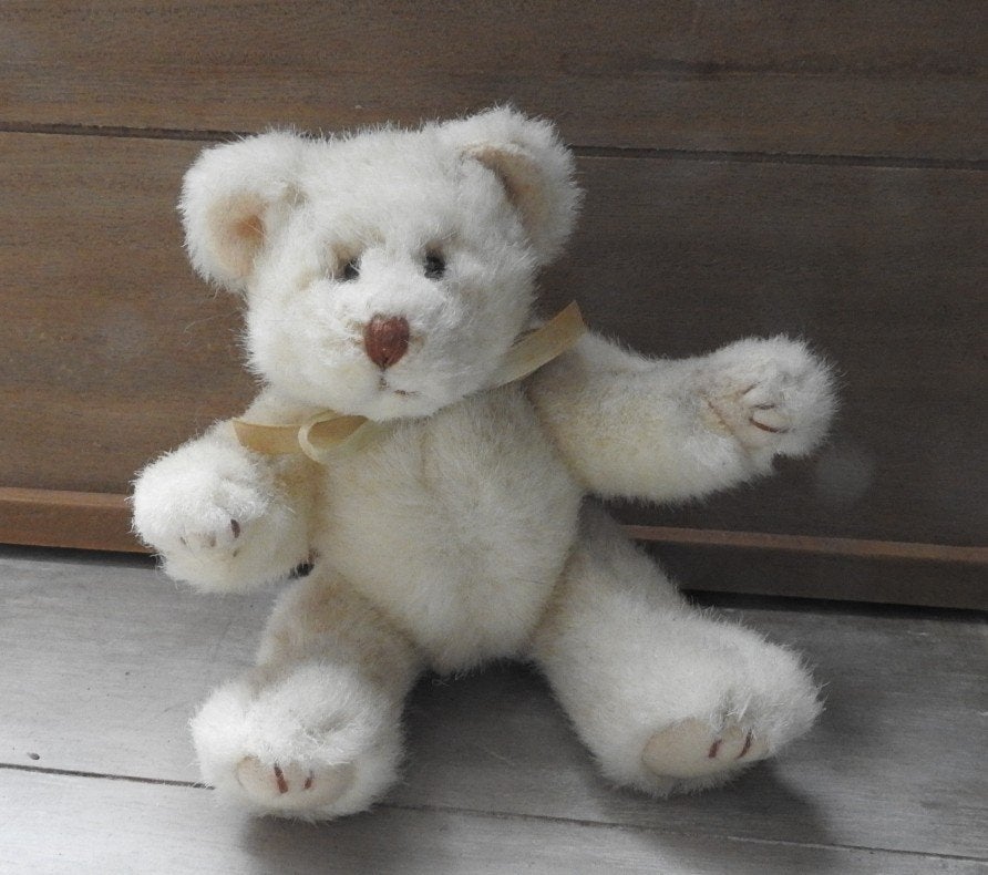 wit teddybeertje, Verzamelen, Ophalen of Verzenden, Gebruikt, Stoffen beer, Overige merken