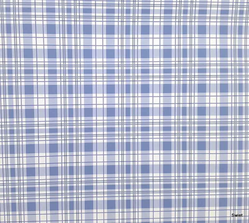 12881 Origineel geruit behang in blauw van vroeger swiet, Ophalen of Verzenden, Wit
