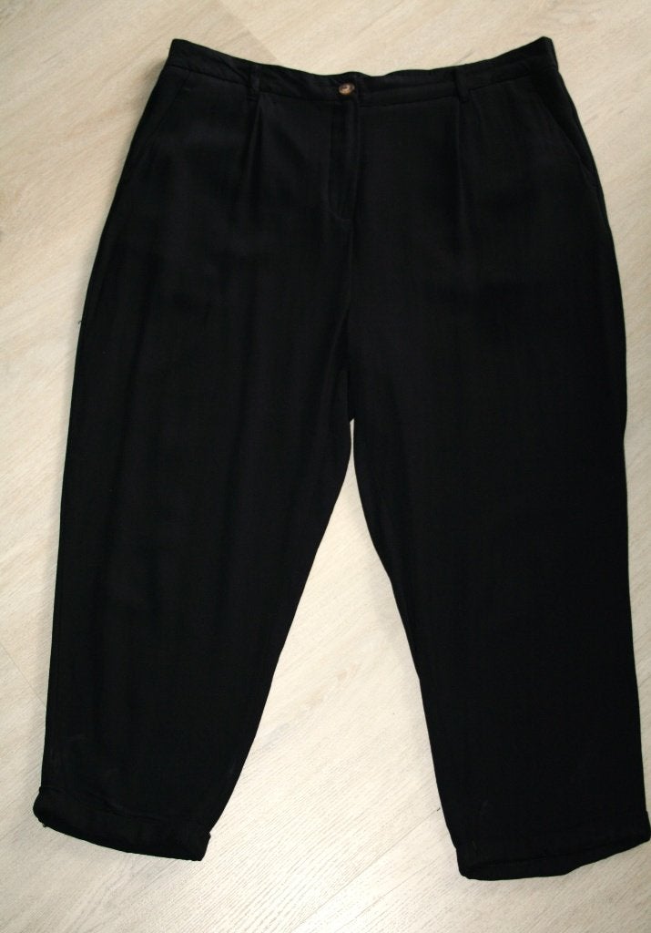 C&A zwart viscose 100% enkellange broek mt 44 XL, Verzenden, Zwart, Maat 42/44 (L), Zo goed als nieuw