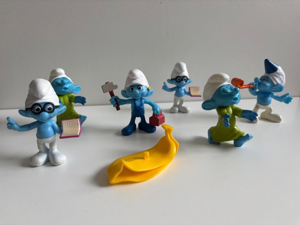 Smurfen Mc Donald's 2013 - 6 leuke smurfen, groot formaat, Verzamelen, Ophalen of Verzenden, Gebruikt, Verschillende Smurfen, Poppetje, Figuurtje of Knuffel