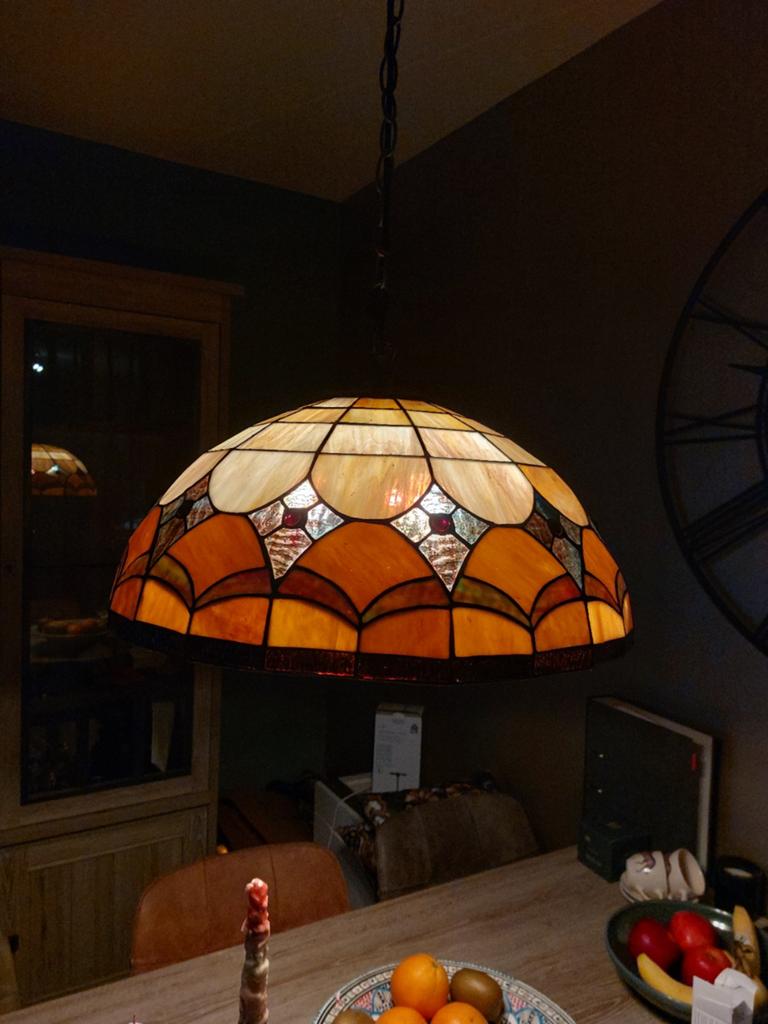 Tiffany Stijl Hanglamp - Sfeervolle Verlichting, Ophalen, Zo goed als nieuw, Glas, 75 cm of meer