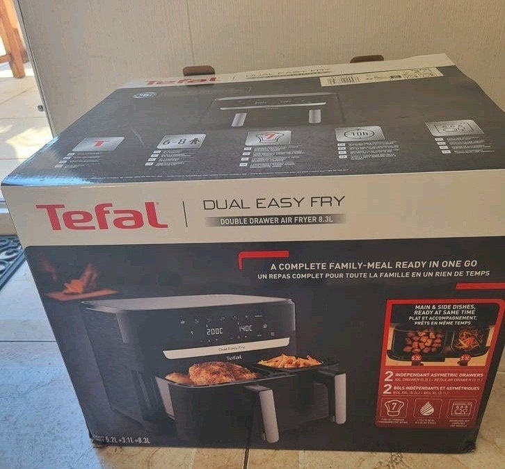 Tefal Dual Easy Fry & Grill, 4 liter of meer, Ophalen, Nieuw