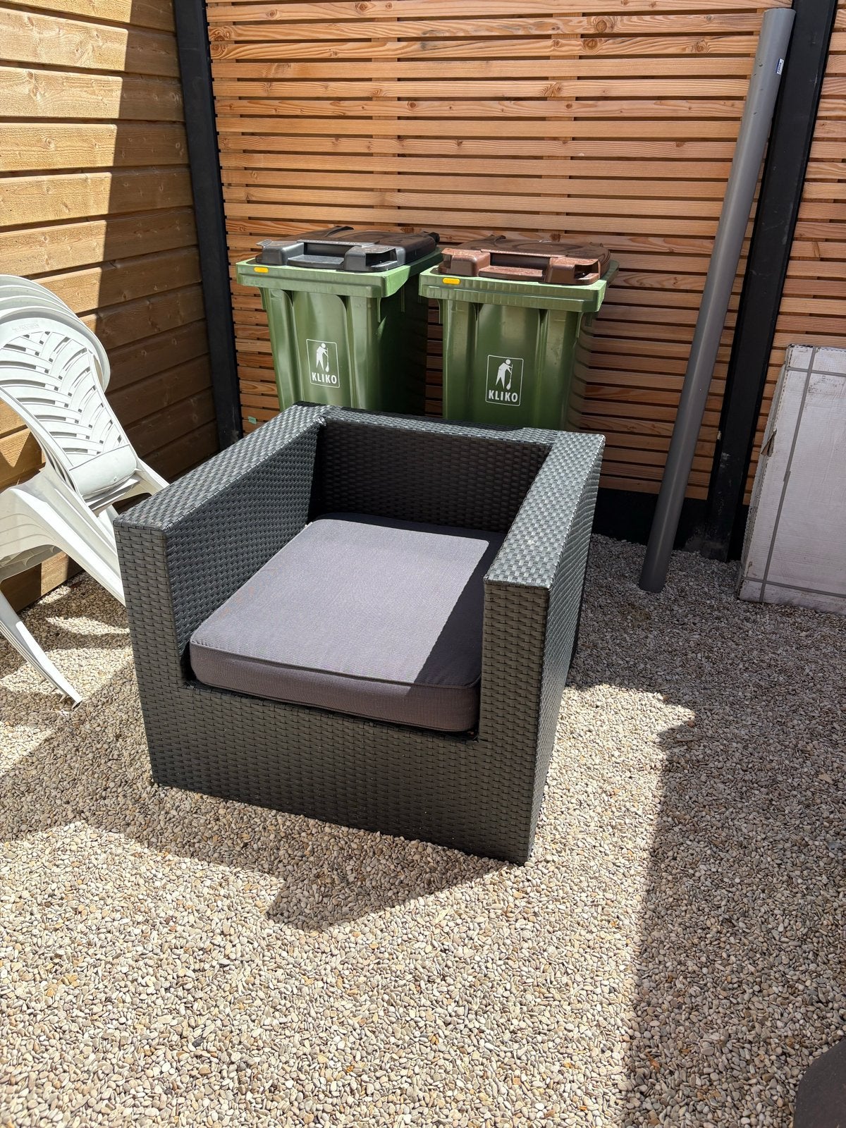 Tuinstoel met kussens, Tuin en Terras, Ophalen, Gebruikt, Wicker