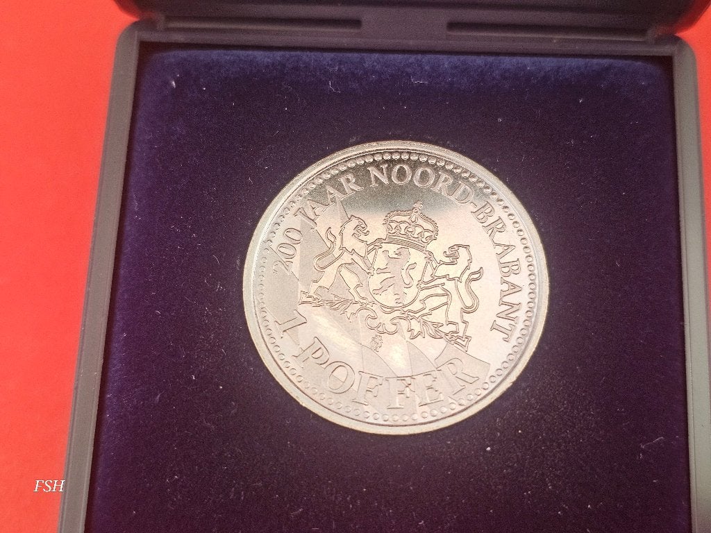 Munt Brabantse Poffer, 200 jaar Noord-Brabant. Proof., Ophalen of Verzenden, Koningin Beatrix, Overige waardes, Losse munt
