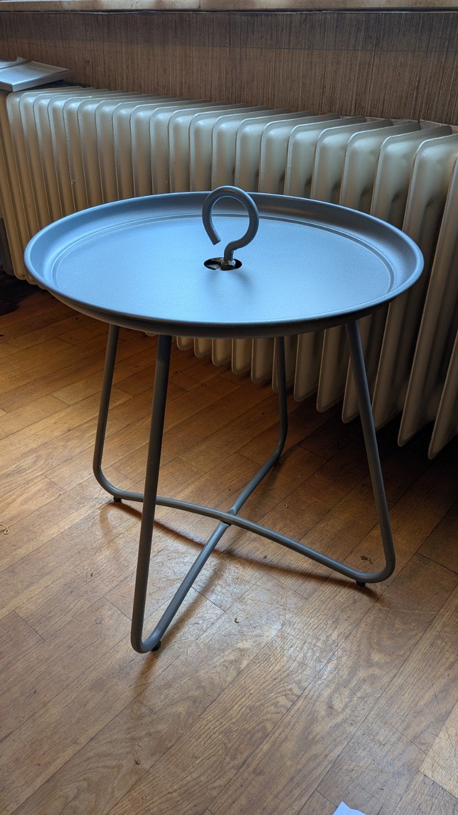bijzettafel, Huis en Inrichting, Tafels | Bijzettafels, Minder dan 55 cm, Metaal of Aluminium, Rond, Zo goed als nieuw