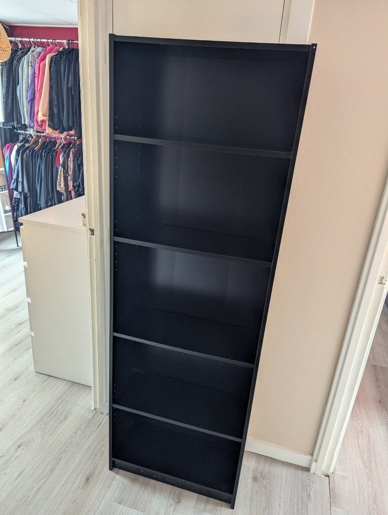 Zwarte Ikea Billy Boekenkast (60x24x180cm), Huis en Inrichting, Kasten | Boekenkasten, Ophalen, Met plank(en), Gebruikt, 50 tot 100 cm