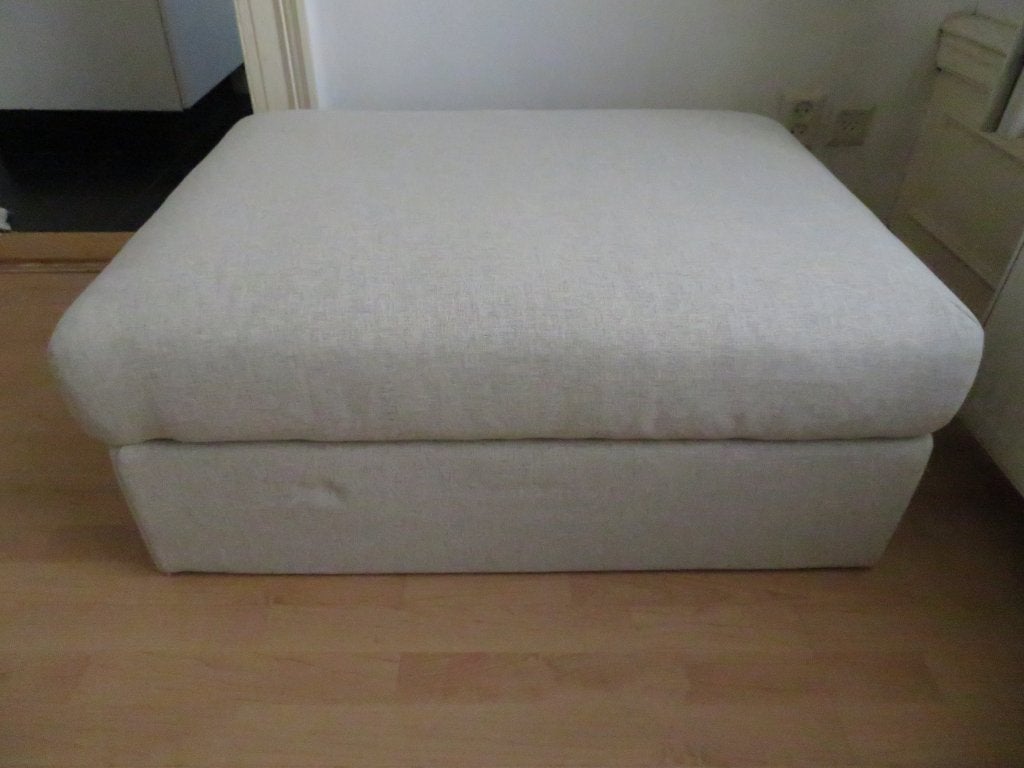 IKEA VIMLE Voetenbank met bergruimte - Gunnared beige, Ophalen, 75 tot 100 cm, Zo goed als nieuw, 75 tot 100 cm