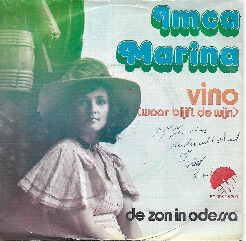 Imca Marina - Vino (waar blijft de wijn), Ophalen of Verzenden, Gebruikt, 7 inch, Nederlandstalig