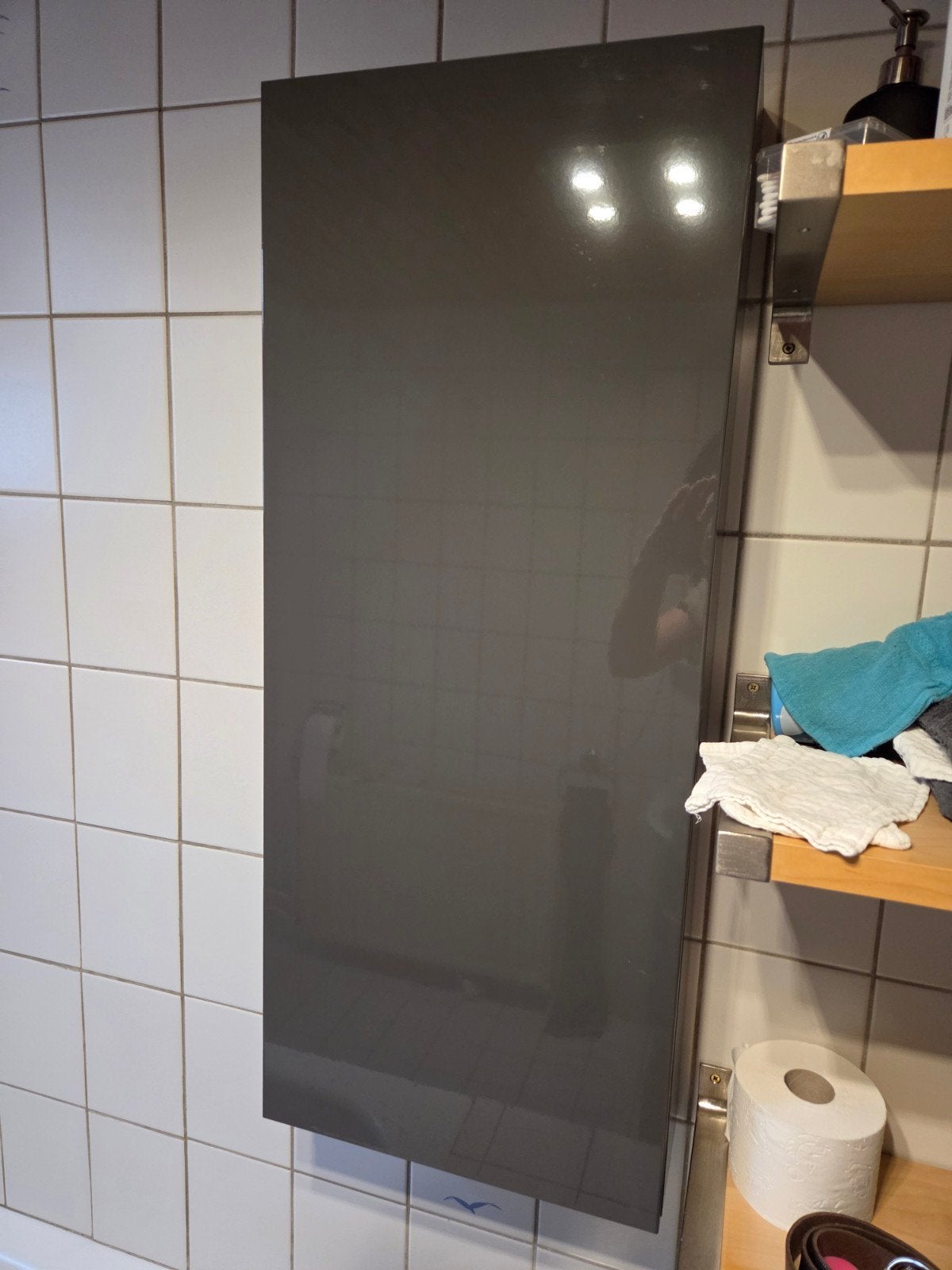 IKEA Godmorgon badkamerkast wandkast - hoogglans grijs, Ophalen, (Half)hoge kast, Minder dan 50 cm, Gebruikt