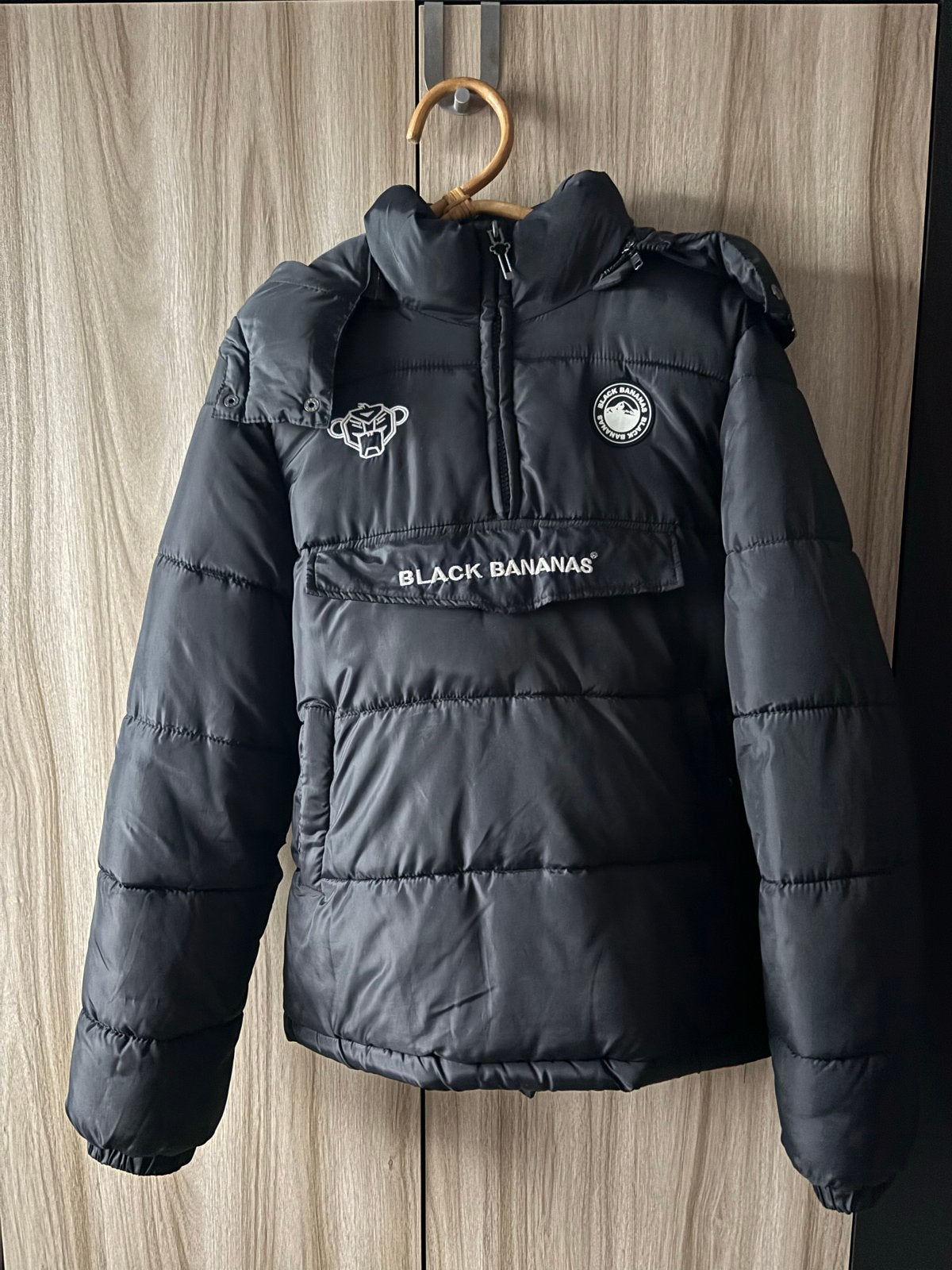 Black Bananas Zwarte Puffer Jas Maat 164, Ophalen of Verzenden, Zo goed als nieuw, Jongen of Meisje, Jas