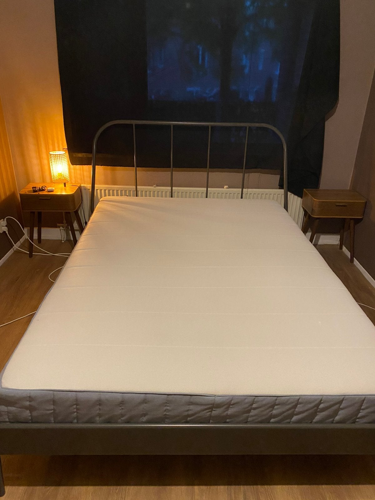 Bedframe 140x200cm incl. matras en lattenbodem, Huis en Inrichting, Ophalen, Gebruikt, 140 cm, Twijfelaar