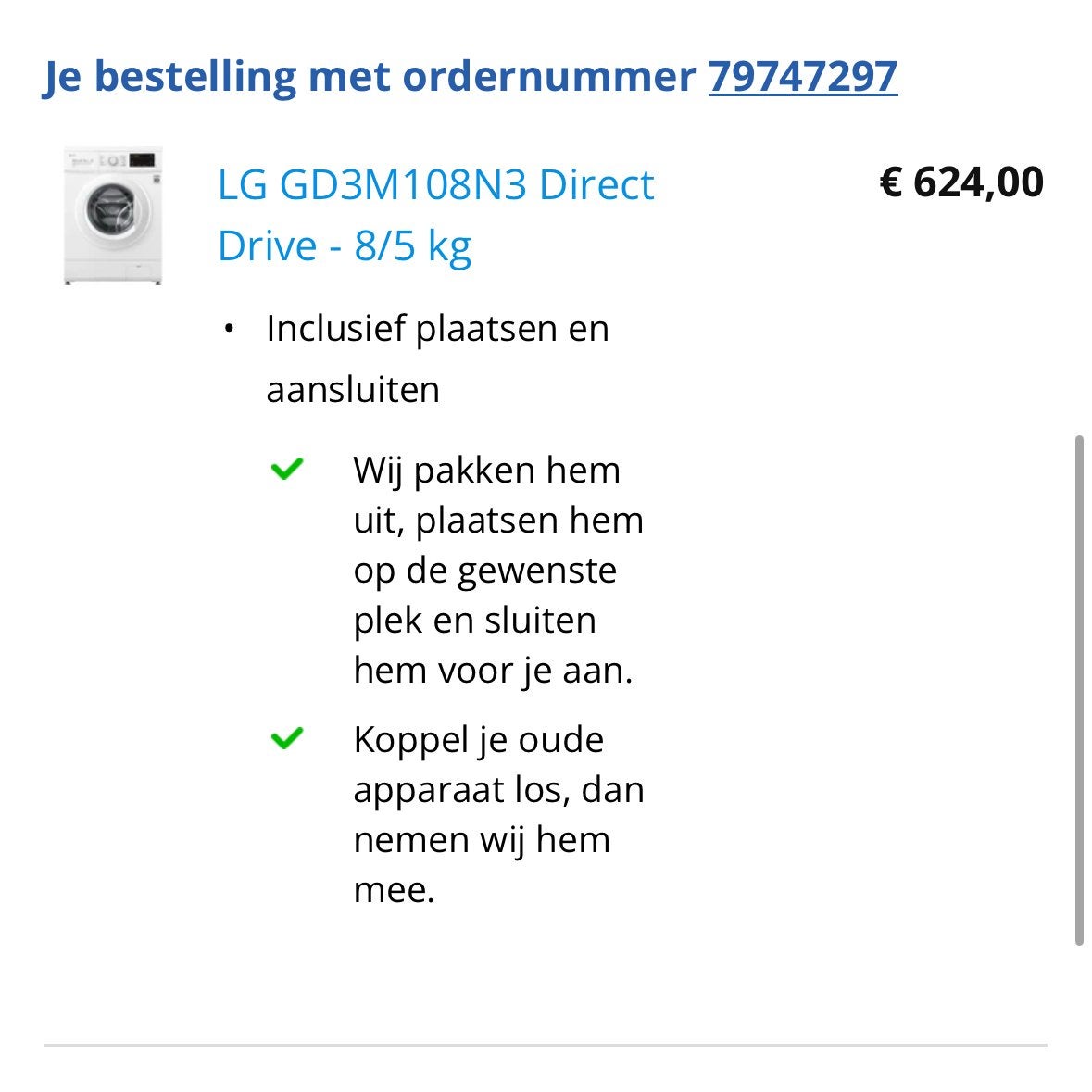 LG Wasdroogcombinatie 8/5 KG - Zo goed als nieuw, 8 tot 10 kg, Ophalen, Zo goed als nieuw, 85 tot 90 cm