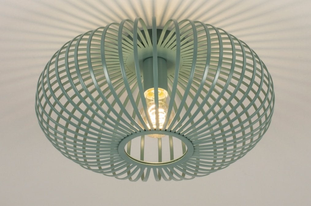 plafondlamp 39cm groen zeegroen bed tafel bank lamp, Ophalen of Verzenden, Nieuw, Minder dan 50 cm