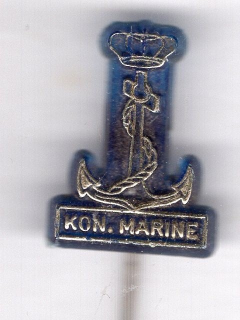 Koninklije Marine goud op blauw plastic speldje ( W_325), Ophalen of Verzenden, Nieuw, Stad of Land, Speldje of Pin