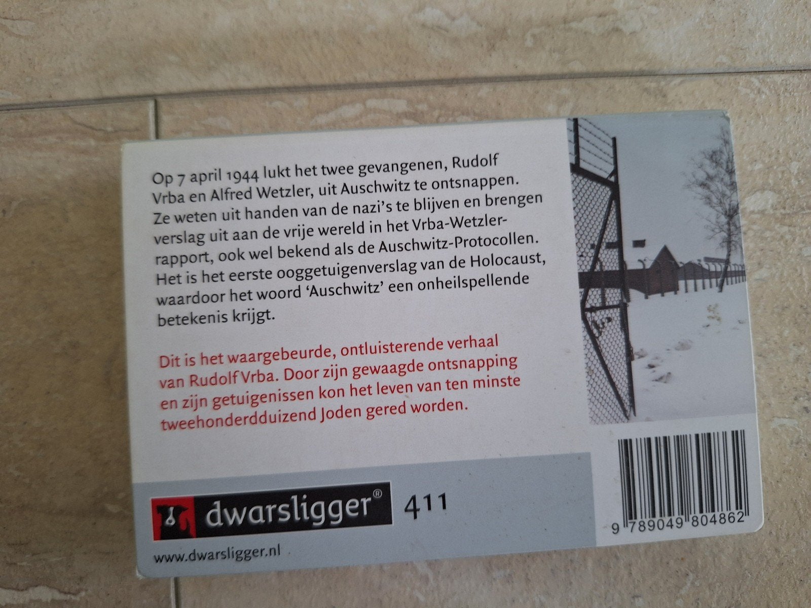 Dwarsligger, Rudolf Vrba: Ik ontsnapte uit Auschwitz, Ophalen of Verzenden, Tweede Wereldoorlog, Zo goed als nieuw