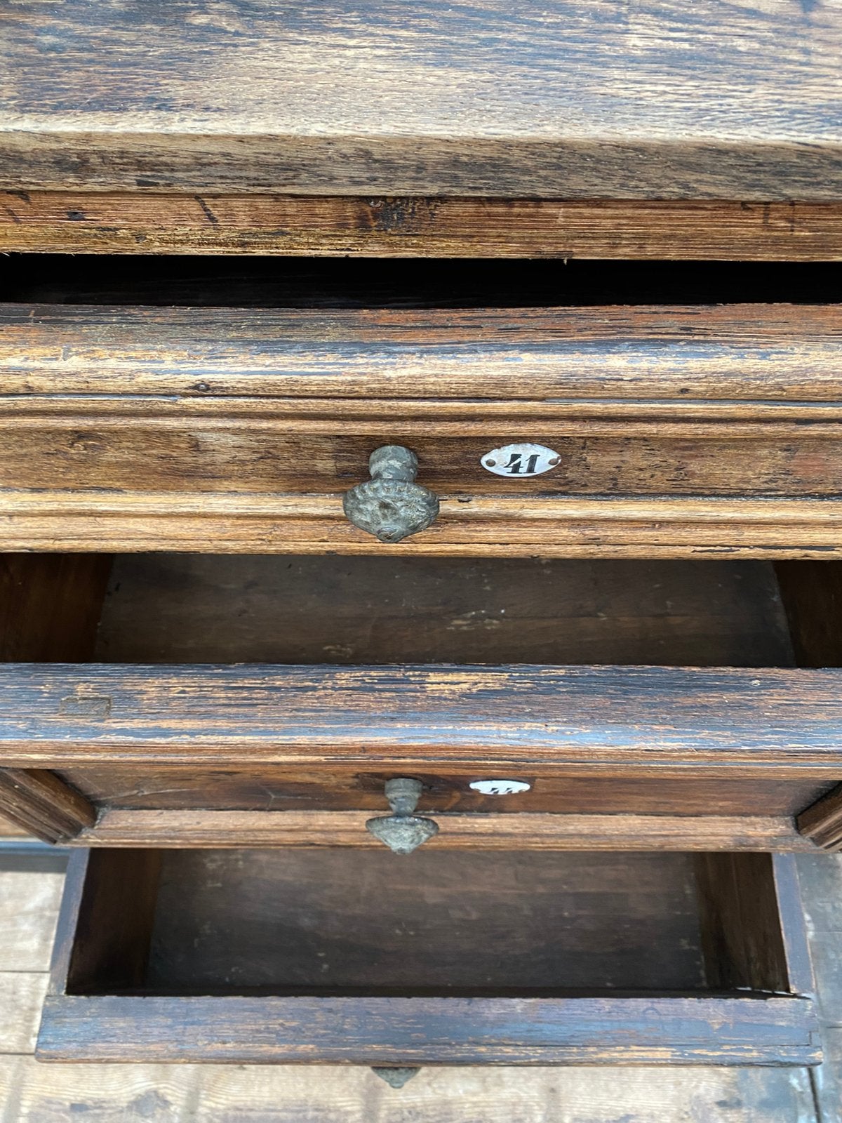 Stoere Franse kast ladekast met nummers, Ophalen, Gebruikt, 100 tot 150 cm, 100 tot 150 cm