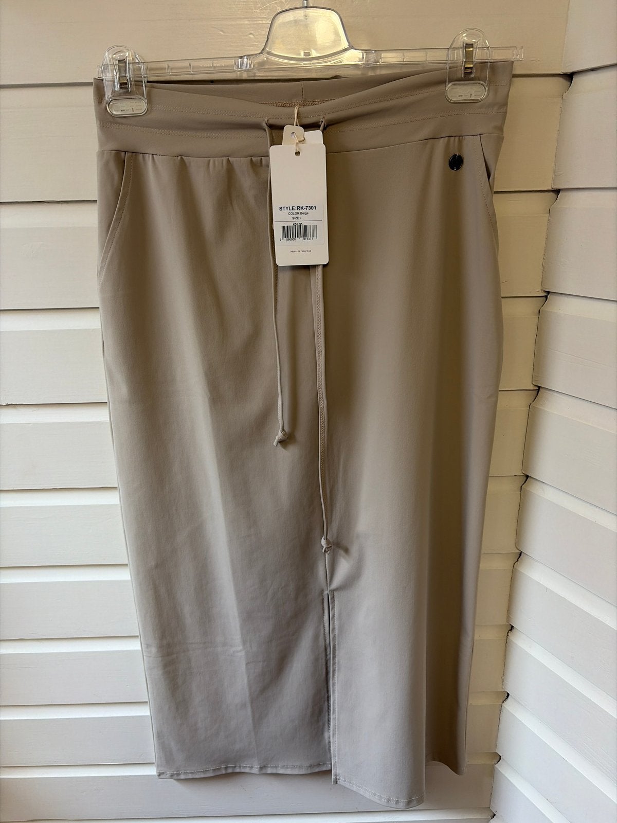 Triple Nine Beige Midi Rok Maat L met Split, Beige, Maat 42/44 (L), Nieuw, Ophalen of Verzenden