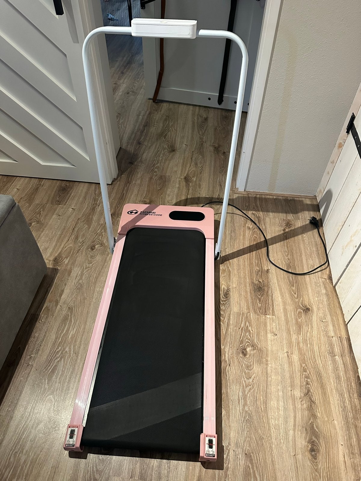 Compacte roze loopband - Ideaal voor thuisgebruik, Ophalen, Gebruikt, Metaal, Loopband