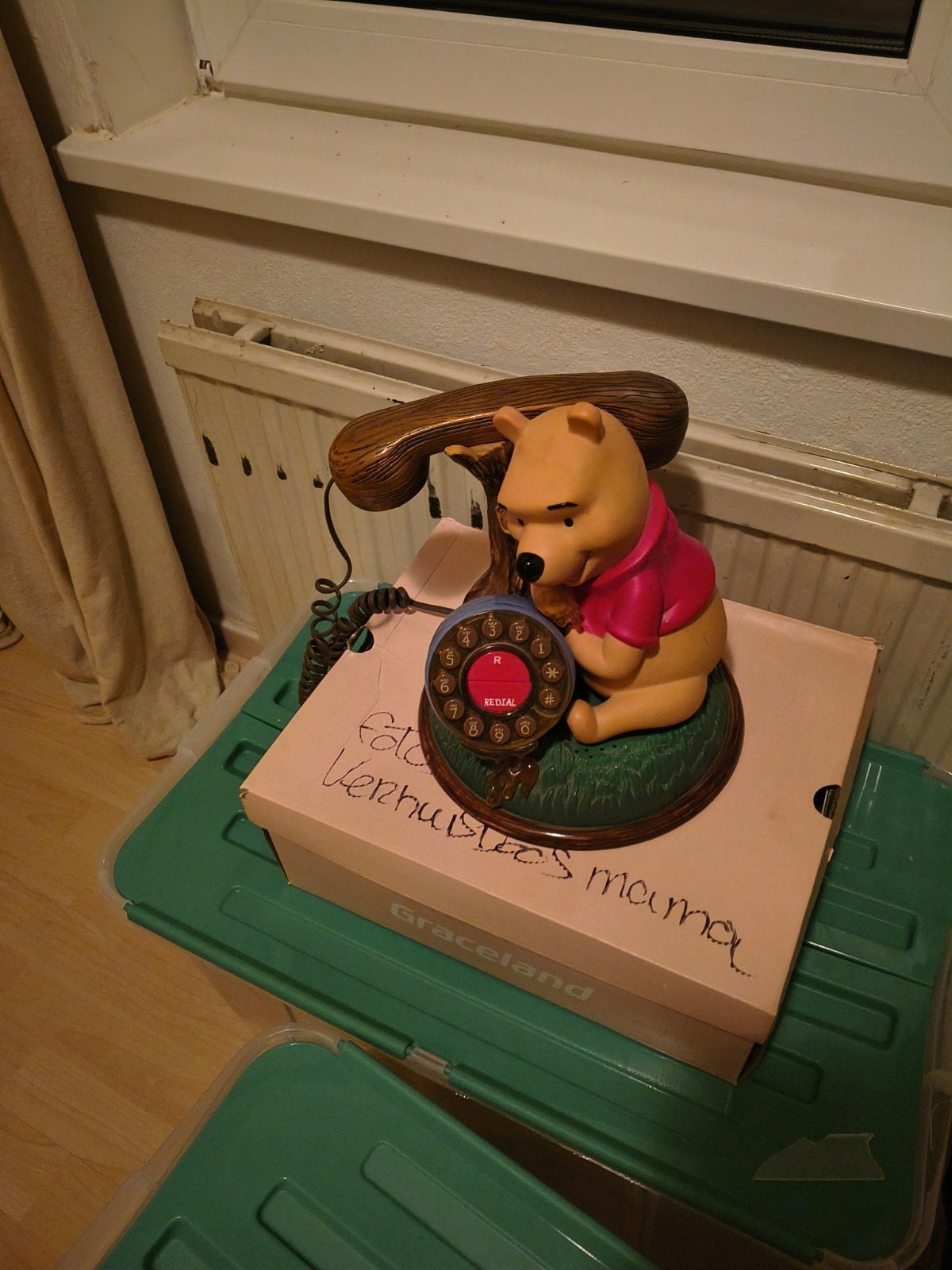 Vintage Winnie de Poeh telefoon met draaischijf, Ophalen of Verzenden, Gebruikt, Met draaischijf