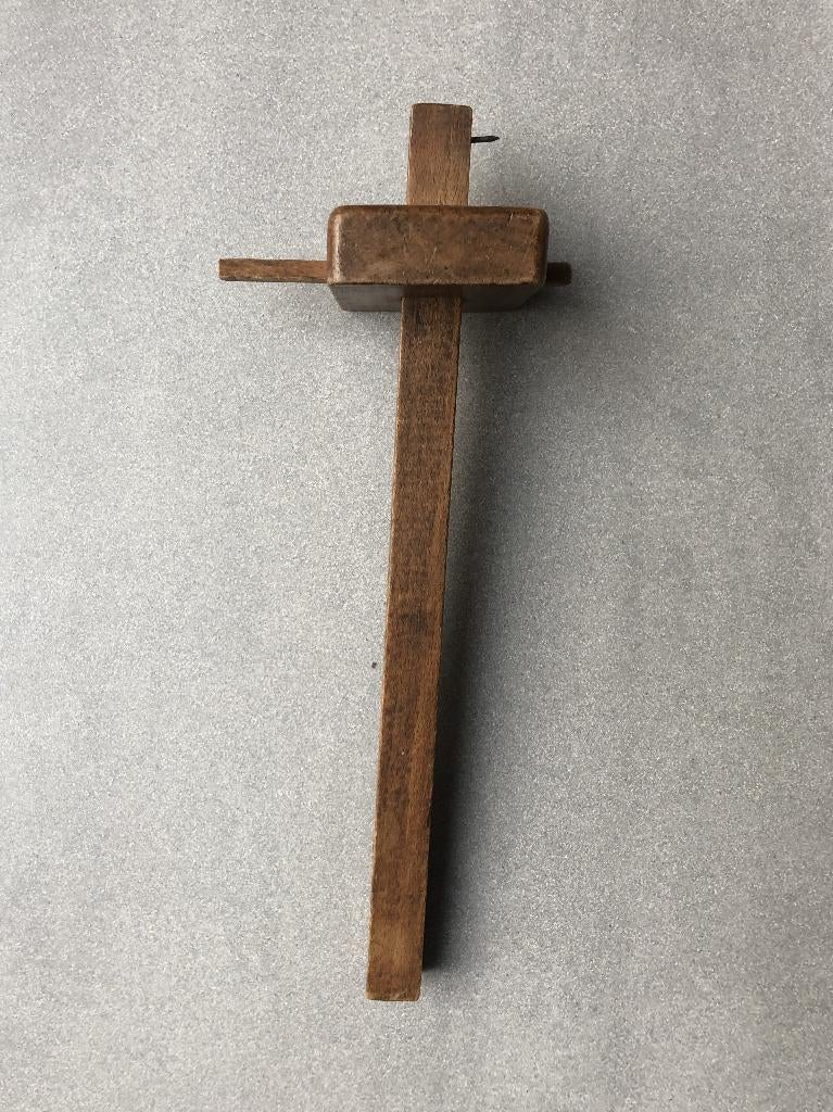 Dubbel KRUISHOUT 30 cm Timmermansgerei vintage, Antiek en Kunst, Ophalen of Verzenden