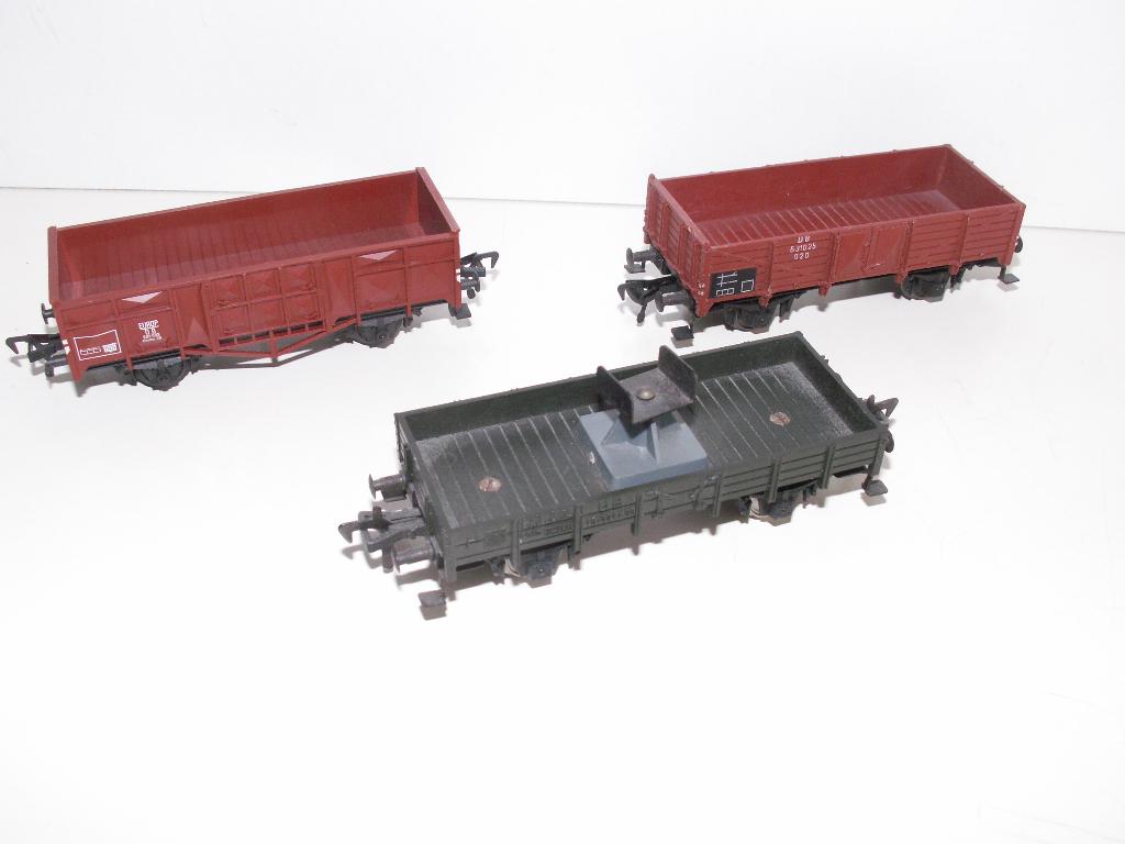 Fleischmann 3 stuks bak wagons, Gebruikt, Gelijkstroom, Fleischmann, Wagon