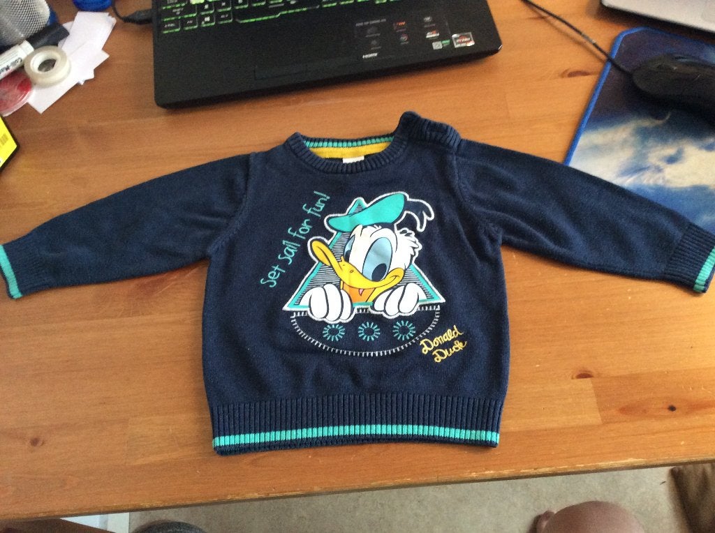Disney baby truitje Donald Duck maat 74. C&A, Gebruikt, Disney Baby, Ophalen of Verzenden, Truitje of Vestje