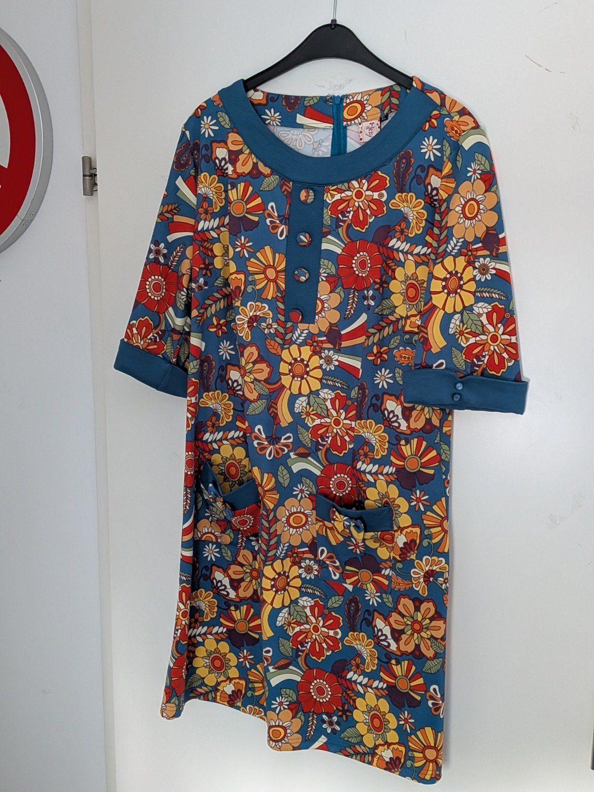 Dancing Days by Banned retro bloemenjurk maat XL, Dancing Days by Banned, Blauw, Maat 46/48 (XL) of groter, Ophalen of Verzenden