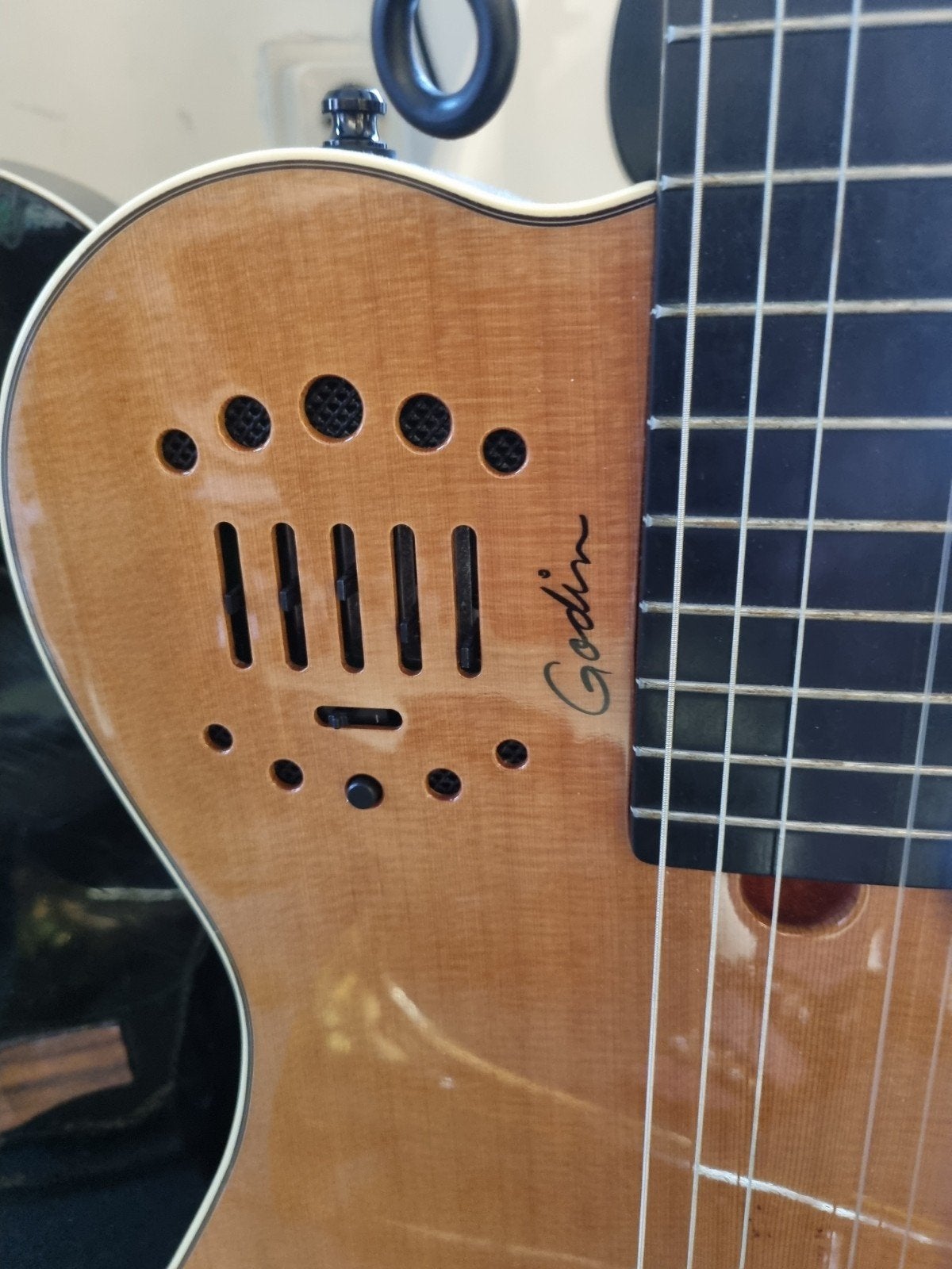 Godin Multiac Grand Concert Duet Ambiance Klassieke Gitaar, Ophalen, Zo goed als nieuw, Solid body, Overige merken