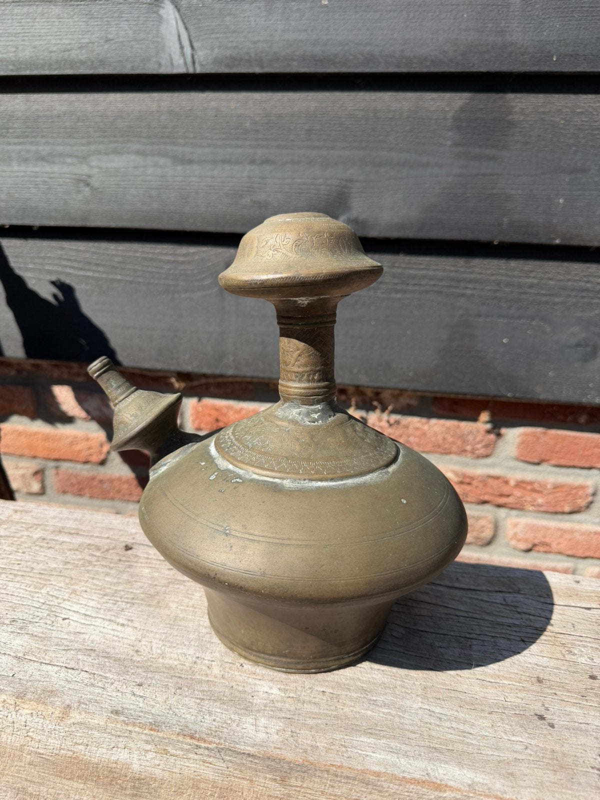 100 jaar oude koperen Kendi ( drinkfles), Ophalen of Verzenden