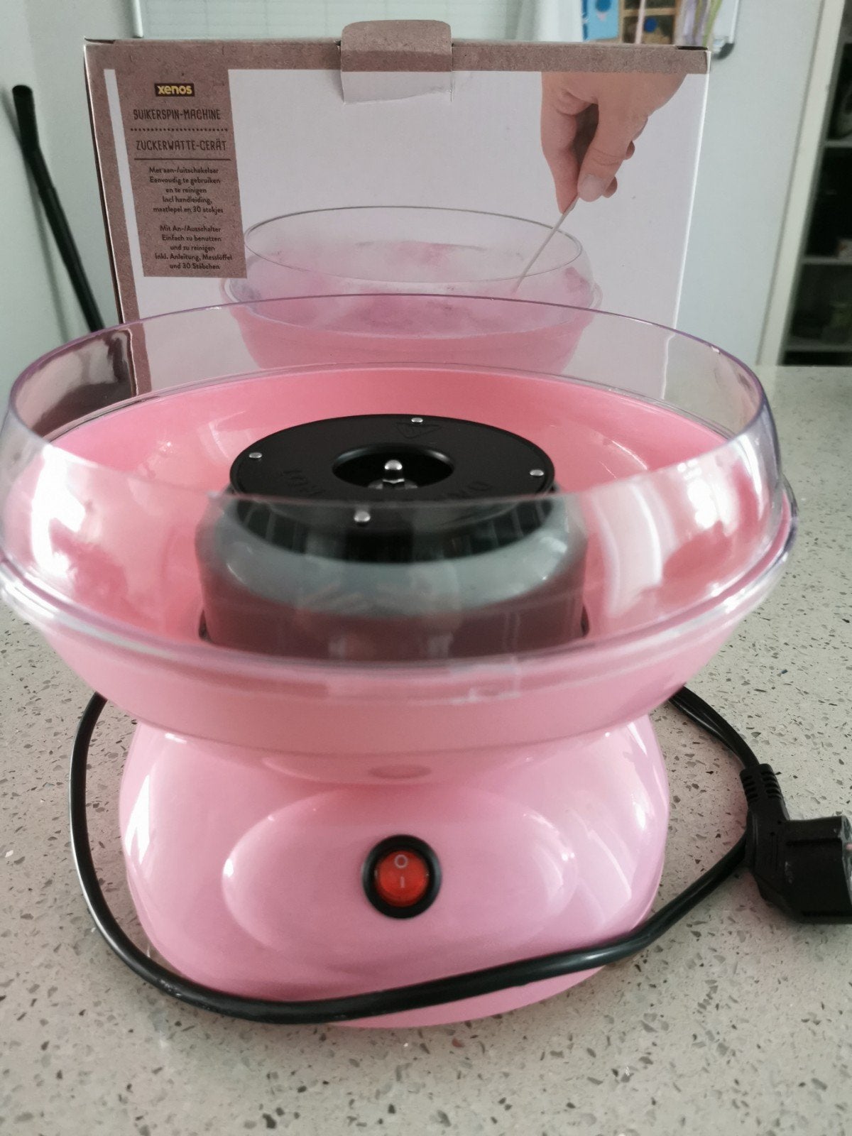 Xenos Suikerspinmachine met Stokjes - Roze, Ophalen of Verzenden, Zo goed als nieuw