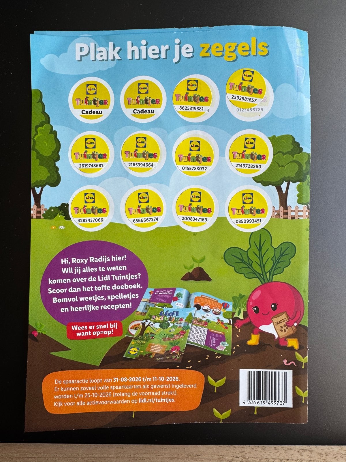 Lidl Tuintjes spaarkaart met 12 zegels, Ophalen, Nieuw