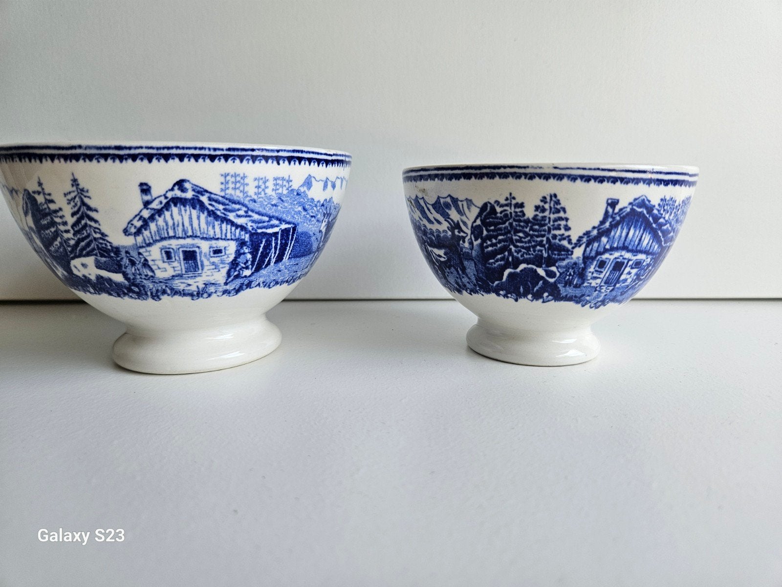 Set van 2 Boch Frères La Louvière kommetjes, blauw-wit, Ophalen of Verzenden
