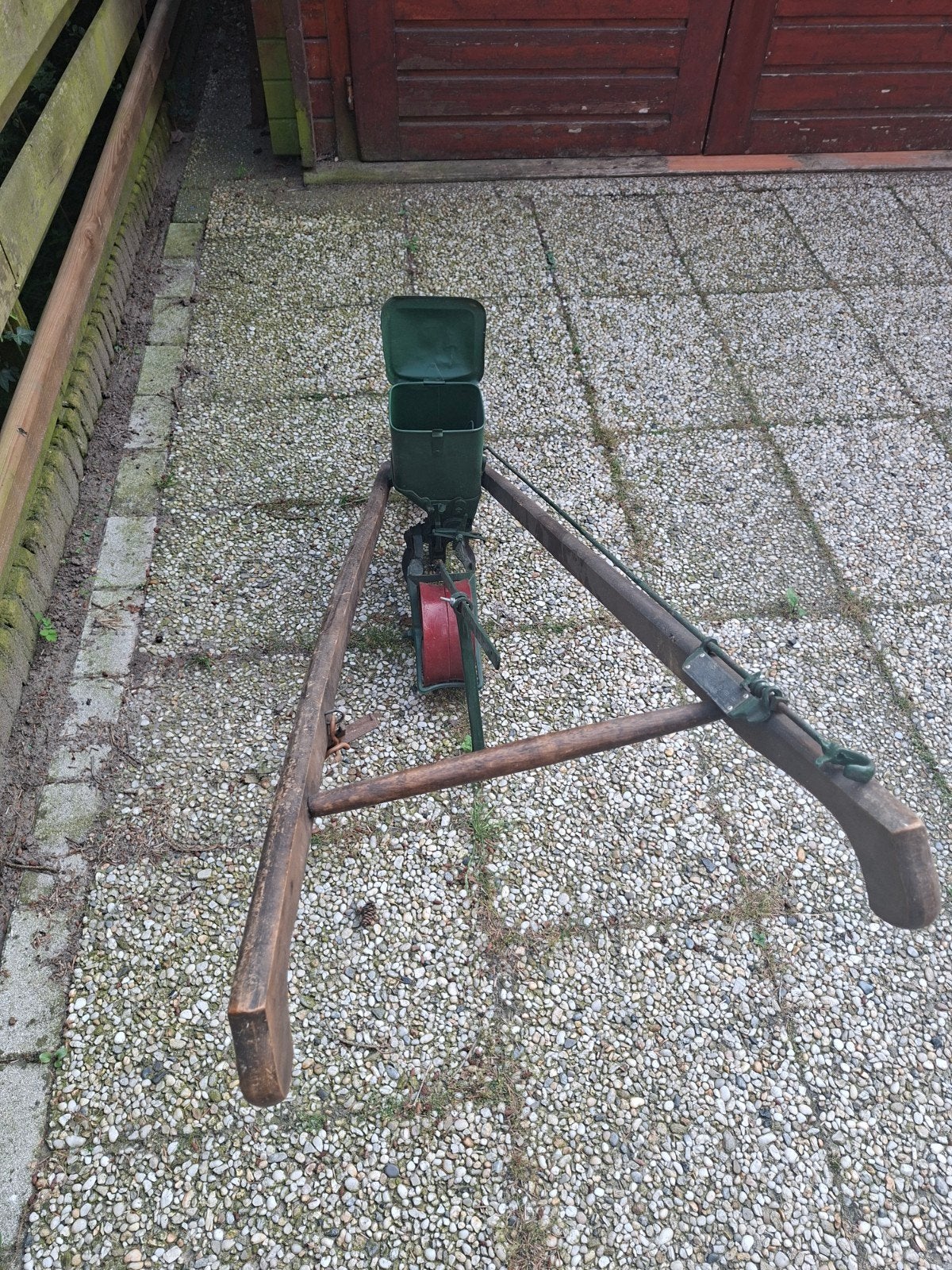 Antieke zaaimachine / handzaaier, Antiek en Kunst, Antiek | Gereedschap en Instrumenten, Ophalen of Verzenden