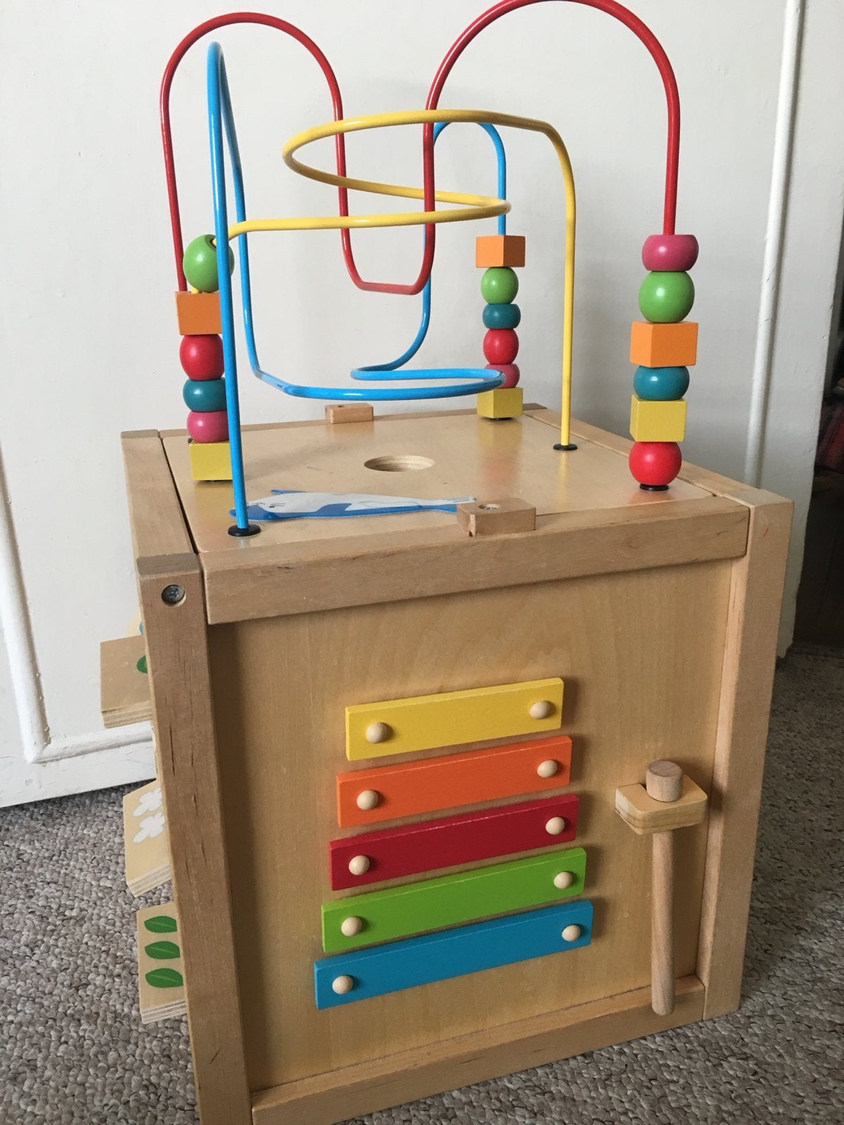Mothercare Houten activiteitenkubus kralenframe, spelletjes, Ophalen, Zo goed als nieuw, Overige typen