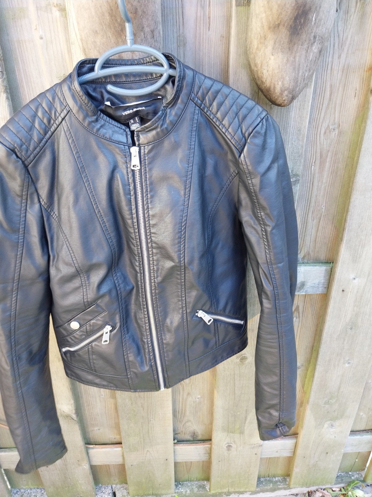 Vero Moda Zwart Imitatie Leren Jasje Maat L, Vero Moda, Zwart, Maat 42/44 (L), Nieuw