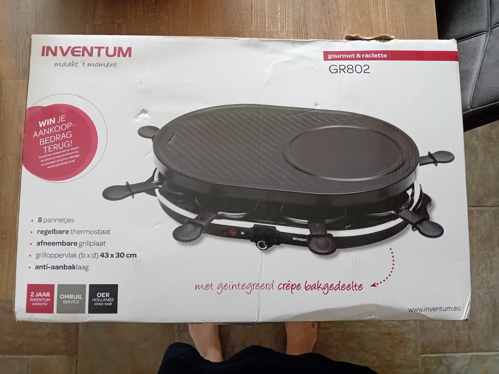Nieuw Inventum GR802 Gourmet & Raclette met Crêpe Bakgedeelt, Witgoed en Apparatuur, Gourmetstellen, Ophalen of Verzenden, Nieuw