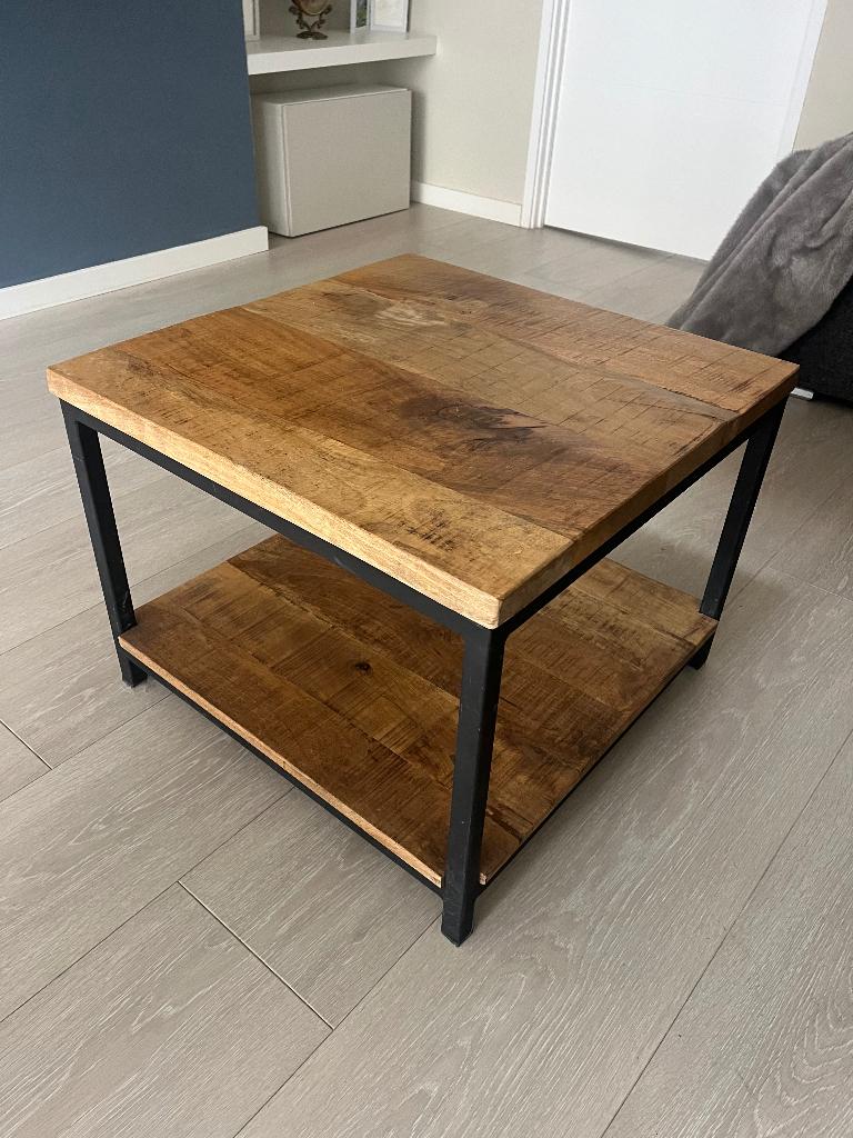 Salontafel mangohout 60 x 60, Ophalen, Overige materialen, 50 tot 100 cm, Vierkant