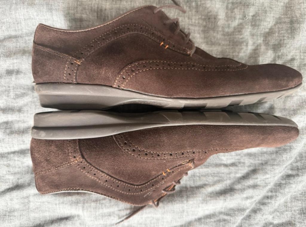 Van Lier, bruin suede Brogues, maat 41, Bruin, Verzenden, Nieuw, Veterschoenen