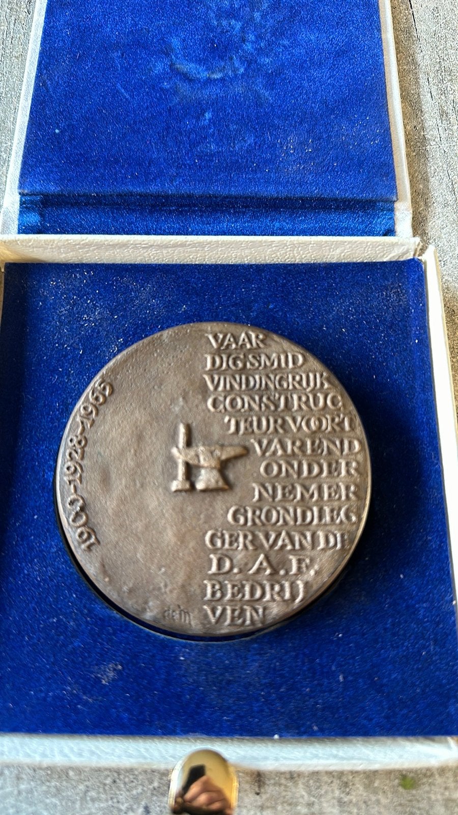 DAF Penning 1928-1965 Brons in originele doos, Ophalen, Brons, Nederland
