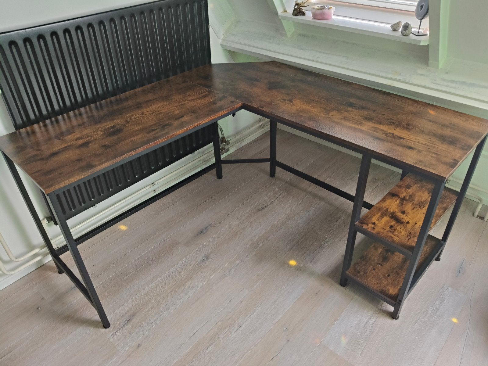 Hoekbureau met opbergruimte - Industrieel design, Huis en Inrichting, Ophalen, Opbergruimte, Metaal, 138 cm