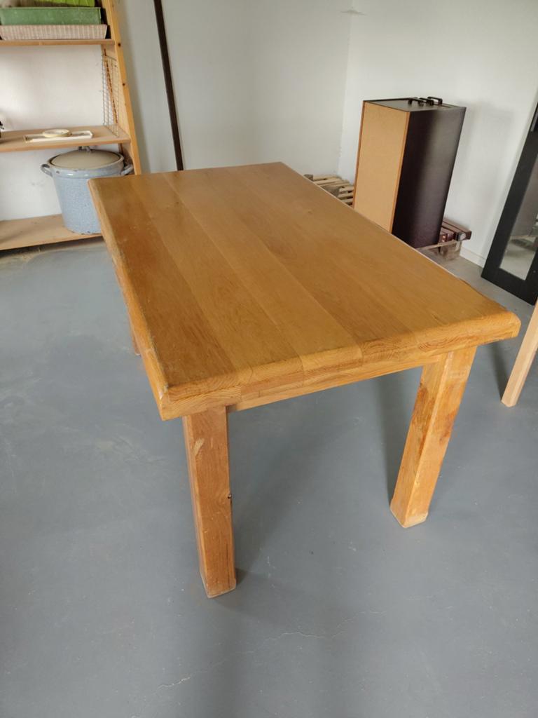 Massief eikenhouten eettafel, Gebruikt, 100 tot 150 cm, Klassiek, Eikenhout
