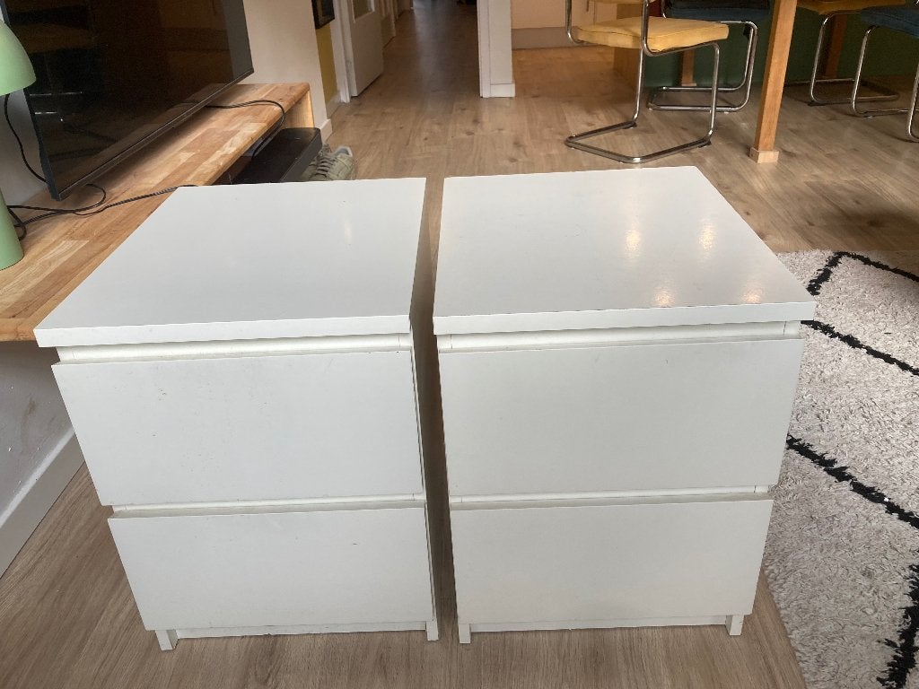 Ikea Malm nachtkastjes (2 stuks) - Gebruikt, Huis en Inrichting, Ophalen, Gebruikt, Minder dan 45 cm, 55 tot 70 cm
