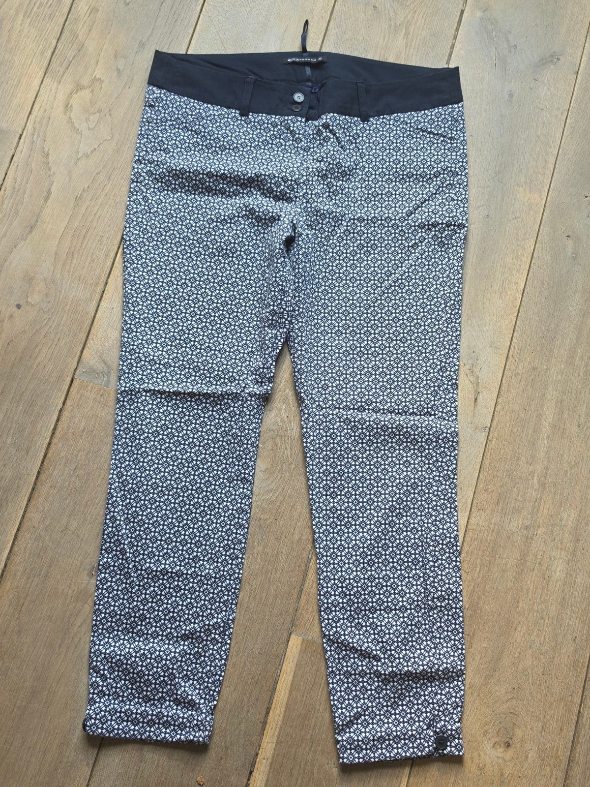 Expresso broek maat 40 met patroon, Kleding | Dames, Maat 38/40 (M), Blauw, Ophalen of Verzenden, Zo goed als nieuw