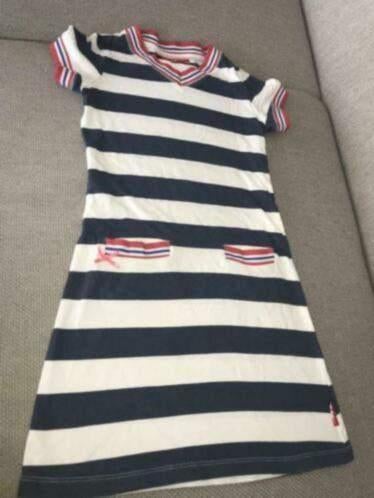 Br@nd 122 128 jurk blauw wit jurkje, Kinderen en Baby's, Kinderkleding | Maat 122, Gebruikt, Br@nd, Jurk of Rok, Verzenden