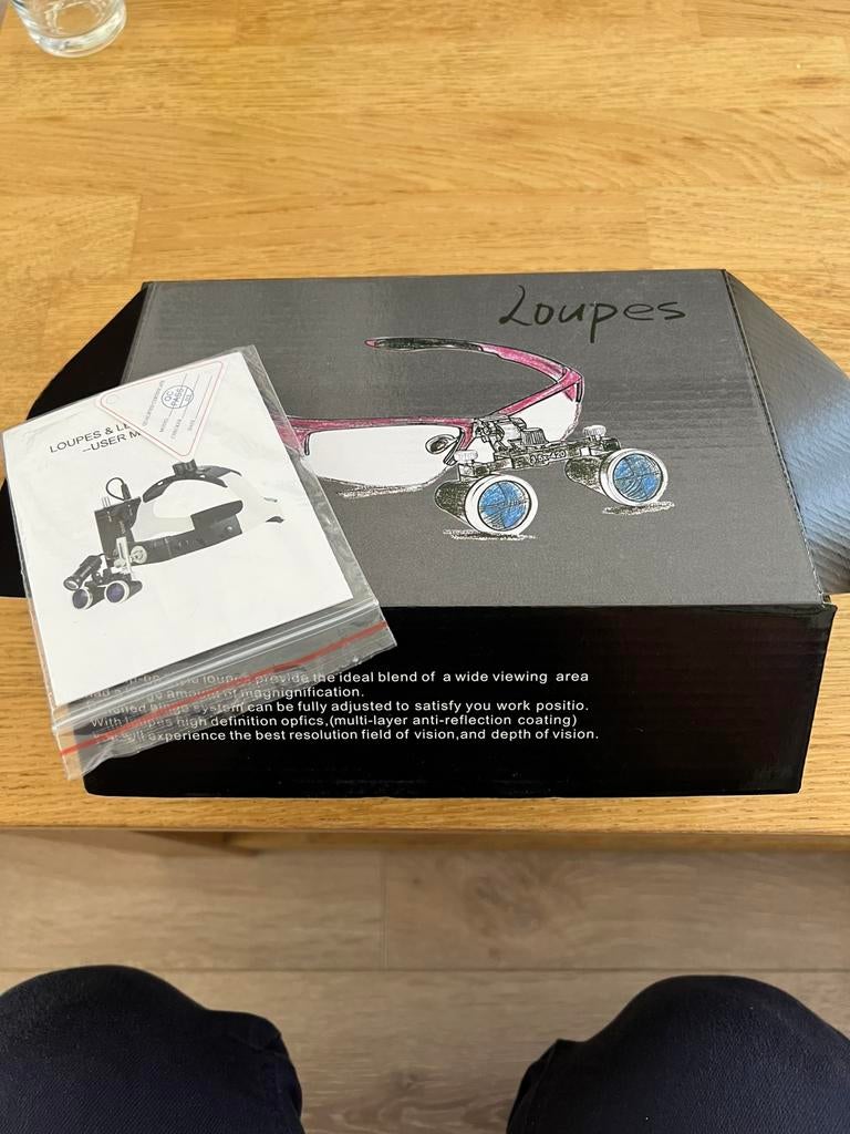 Professionele loepbril / loupe set met verlichting, Ophalen of Verzenden, Zo goed als nieuw