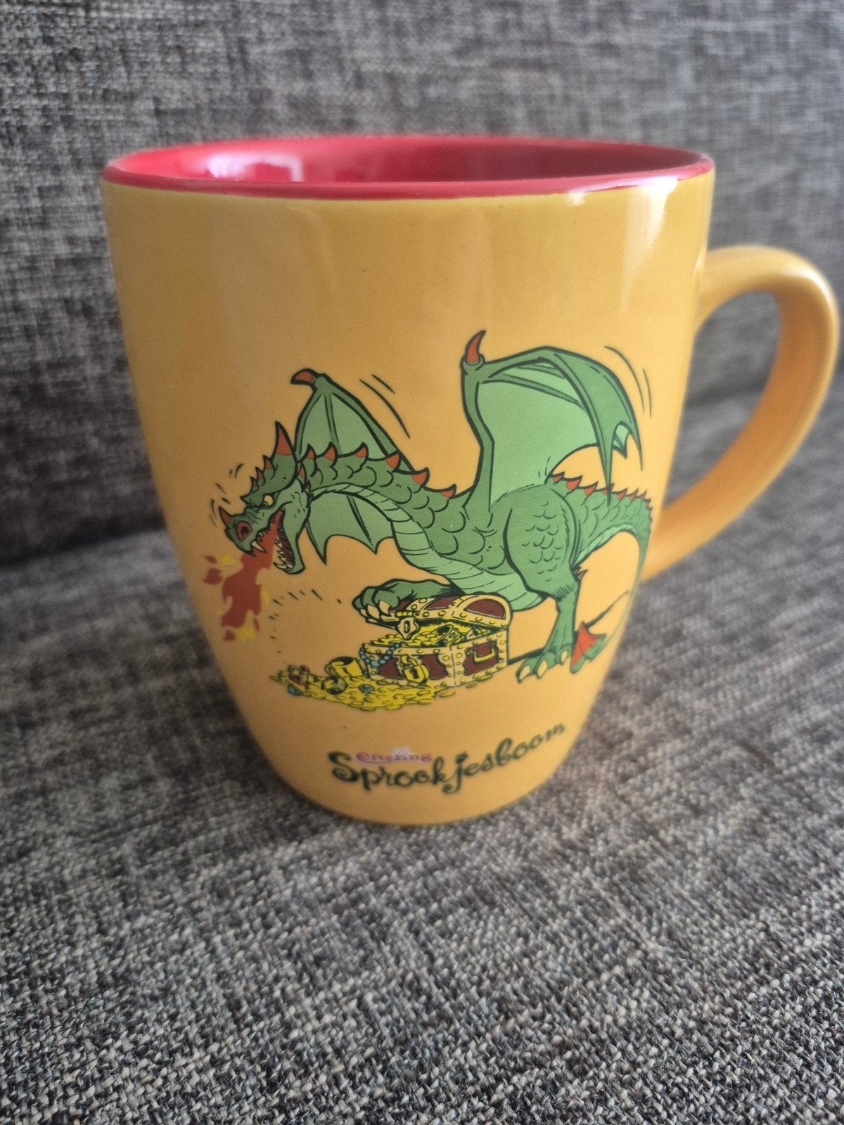 Efteling Sprookjesboom Chocomel mok - Draak met schat, Verzamelen, Efteling, Gebruikt, Gebruiksvoorwerp, Ophalen of Verzenden